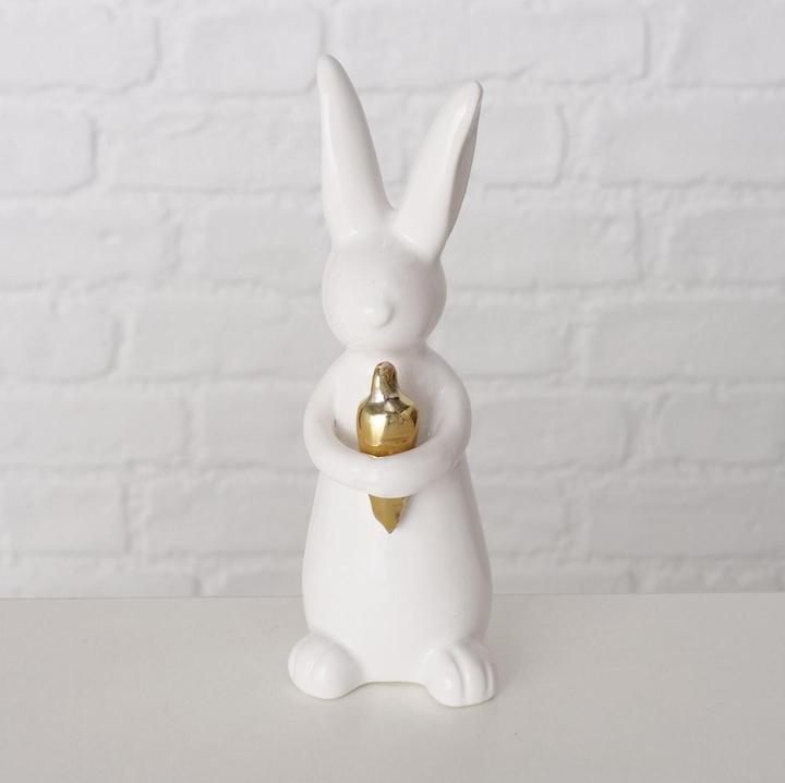 Image du produit Boltze Home Aufsteller Hase Hopsi 15 cm, Keramik, Weiss (1 x)