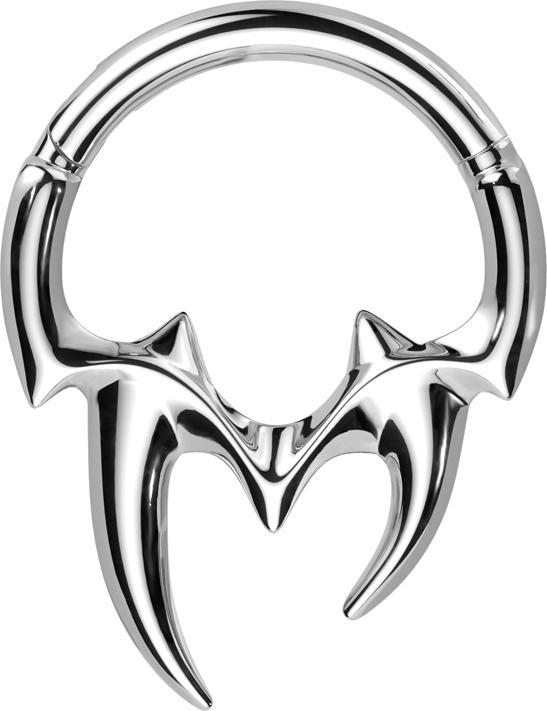 Actual product image Star Piercing Micro Segmentring klappbar silber Stammeszähne (without brass, Titanium)