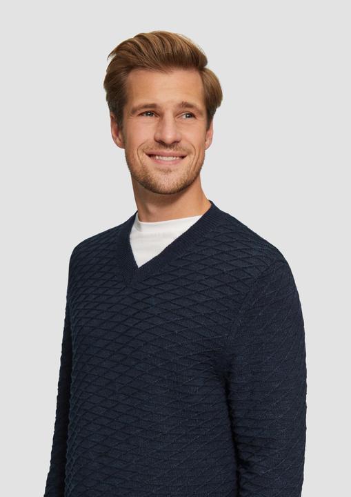 Produktbild S.Oliver Strickpullover Strukturierter Pullover mit V-Ausschnitt (S)