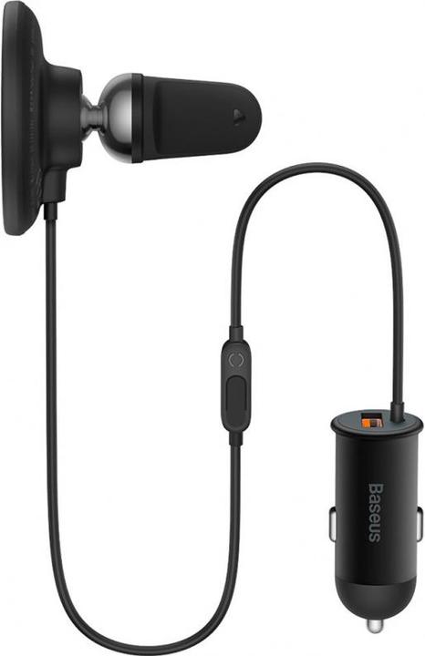 Productafbeelding Baseus Magnetische autotelefoonhouder CW01 aan ventilatierooster met autolader USB-A, 15W + 25W (zwart)