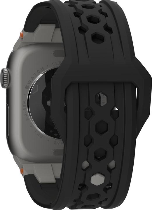 Produktbild UAG Urban Armor Gear Monarch Strap| Apple Watch Ultra/42/44/45/46mm| schwarz/titan (194158114037) (Fluoroelastomer, Rubber, Stainless Steel)