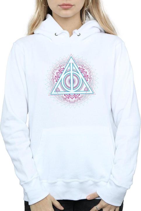 Actual product image Womens/Ladies Neon Deathly Hallows Hoodie (XL)