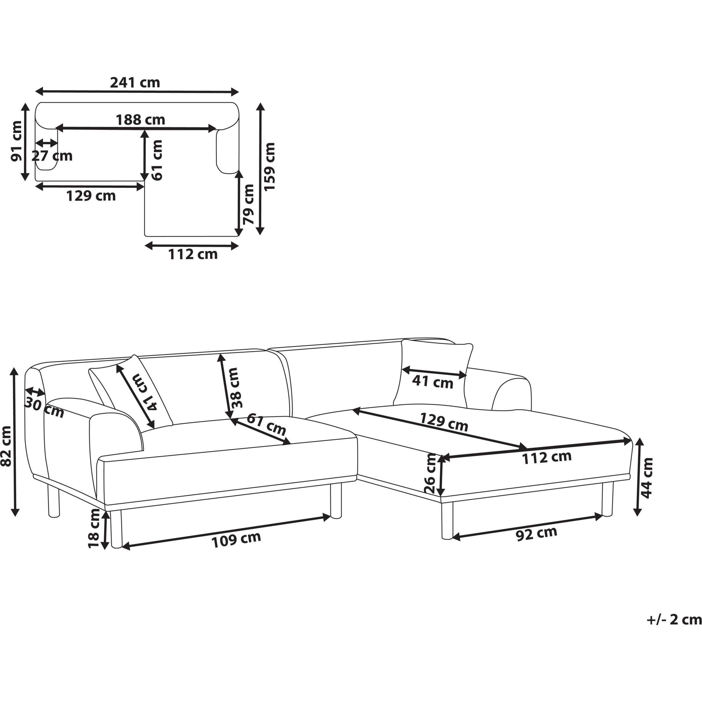 Thumbnail - Beliani, Sofa, Holt (Ecksofa)