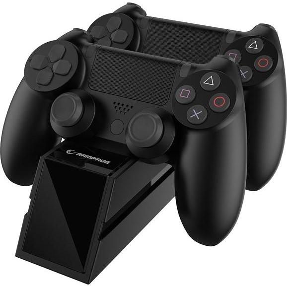 Rampage Gamepad töltő - RP-PS4 (dokkoló 2x PS4 kontroller töltéséhez, fekete) (PS4), Controller gaming, Nero