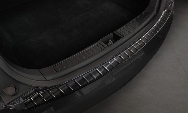 Image du produit Avisa Protection du seuil de chargement en acier inoxydable pour Tesla Model S de 2012 à 2021 (noir) (Arrière)