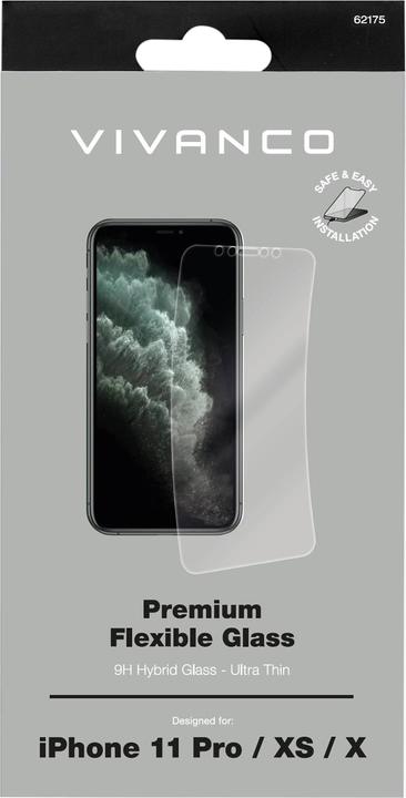 Immagine prodotto Vivanco Vetro di protezione dello schermo 2D per iPhone 11 Pro, X, Xs (1 Pezzo/i, Apple iPhone XS, Apple iPhone 11 Pro)