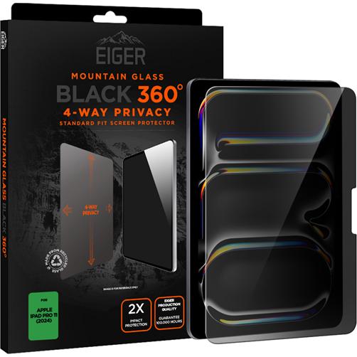 Eiger 4-Wege Privacy Sichtschutz-Glas Full Screen Fit Mountain Black Privacy 360 Tablet (1 Stück, iPad Pro 11 2024 (M4))...