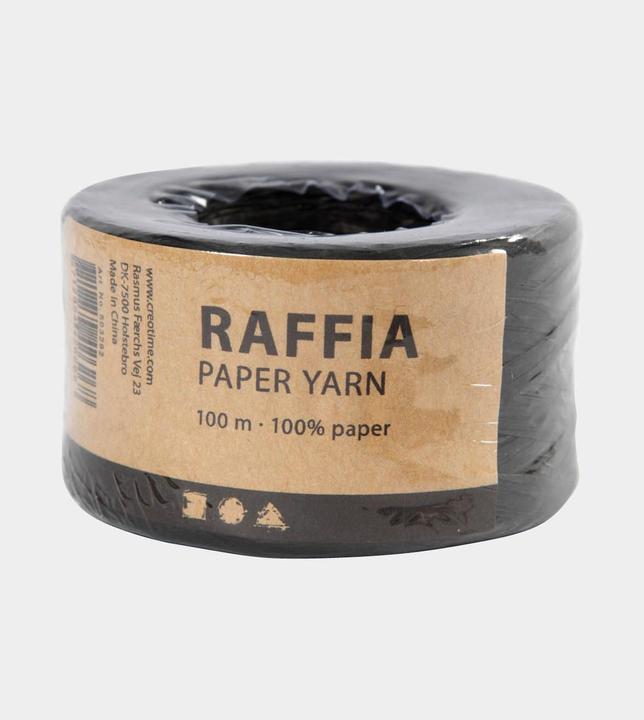 Actual product image Creativ Company Paper Tape Raffia 8 mm x 100 m, Black (Gift ribbon, 1 x)