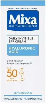 Produktbild Mixa Hyaluronic Acid Daily Invisible SPF Cream (Sonnencreme, SPF 50, 50 ml)