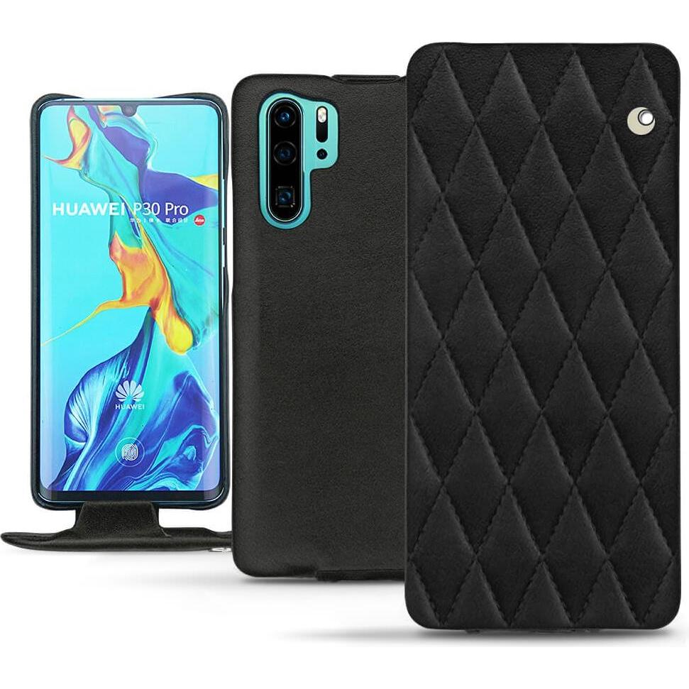 Noreve Lederschutzhülle vertikal (Huawei P30 Pro), Smartphone Hülle, Schwarz