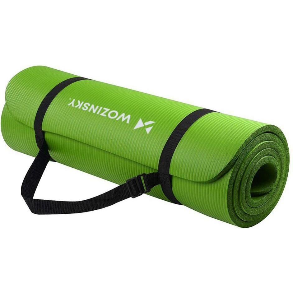 Wozinsky Gymnastikmatte 181 x 63 x 0,9 cm dicke grüne Yoga-Gymnastikmatte (9 mm) (1409315874)