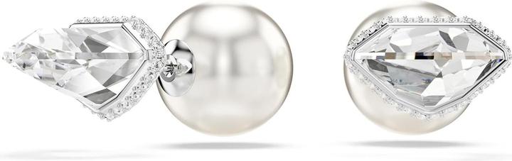 Actual product image Swarovski Lucent Ear Studs with Pave Ball, White, Rhodium Plating (Rhodium-plated)