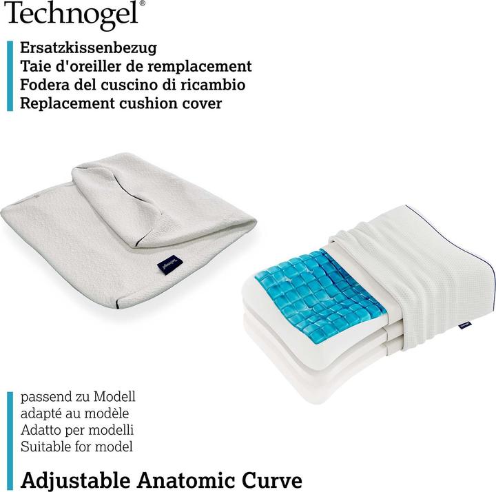 Produktbild Technogel Adjustable Kissen Anatomic Curve Ersatzhülle (Kopfkissenbezug, 66 x 40 cm)