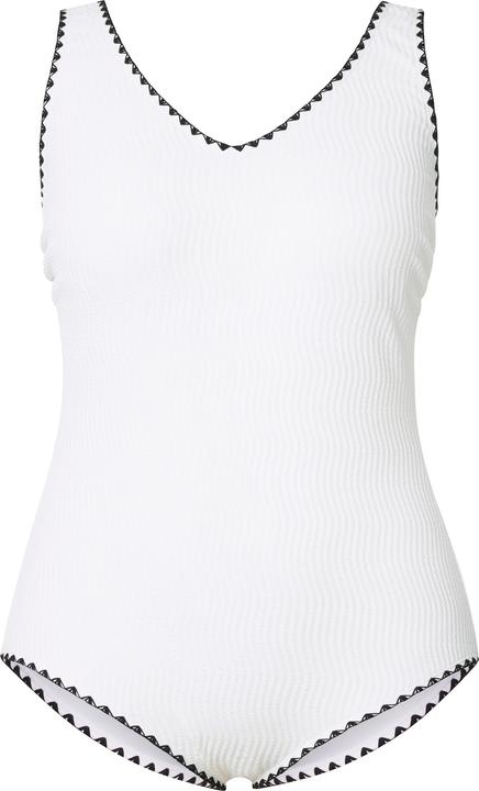 Image du produit Ulla Popken Maillot de bain sans bonnets souples, décolleté en V et matière texturée (46, 48)