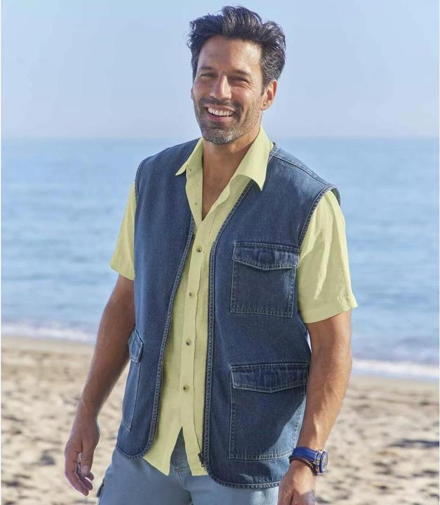 Actual product image Atlas For Men Mens Denim Gilet (L)