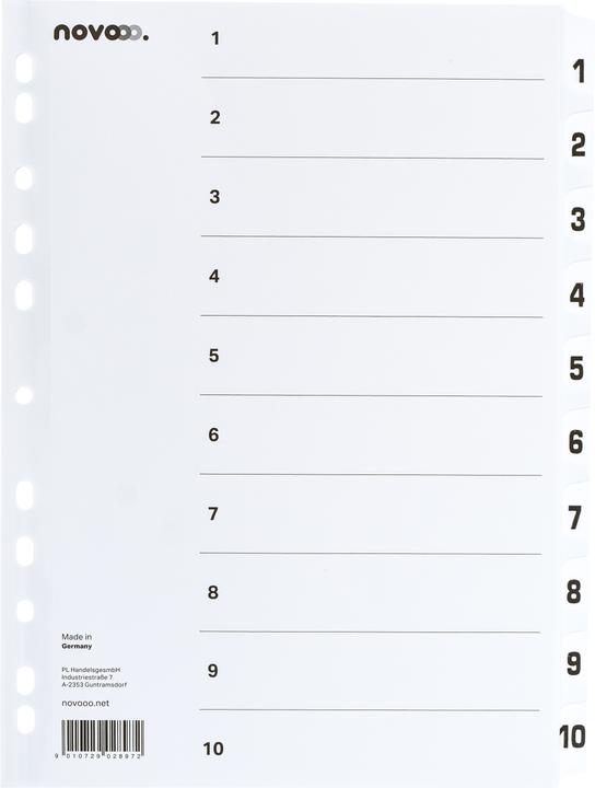 Novooo Cartone indice bianco A4