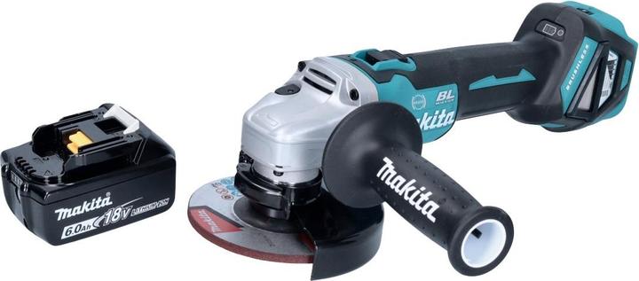 Actual product image Makita DGA 513 G1 Battery angle grinder 18 V 125 mm Brushless + 1x rechargeable battery 6.0 Ah - without (125 mm)