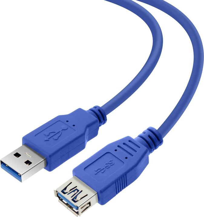 Immagine prodotto LinQ Cavo di prolunga USB 3.0 maschio/ USB 3.0 femmina, 3 m, di - Blu (0.30 m, USB 3.0)