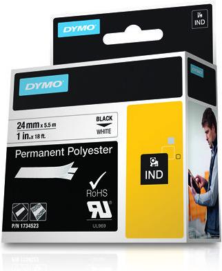 Produktbild Dymo Rhino ID1 Polyesterband, weiss (2.40 cm, Mehrfarbig)