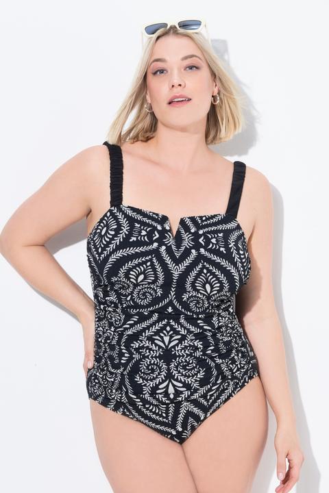 Produktbild Ulla Popken Badeanzug, Paisley, Raffung, Softcups (48)