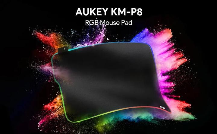 Actual product image Aukey KM-P8 RGB Gaming mouse pad 45x40cm WATERPROOF