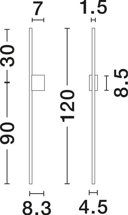 Immagine prodotto Nova Luce TIEN Lampada da parete a LED nera 20W bianco caldo 1,5x8,3x120cm 9081105 (677 lm)