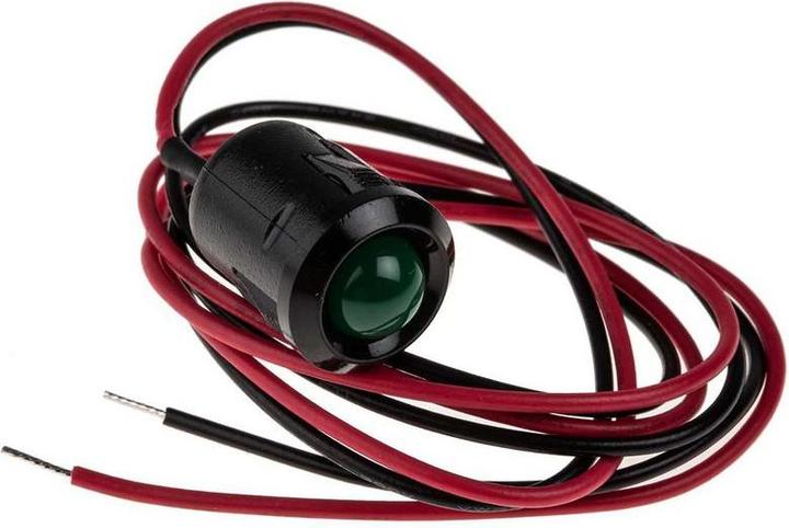 Produktbild RS PRO LED erhaben 12mm schwarz 12Vdc grün