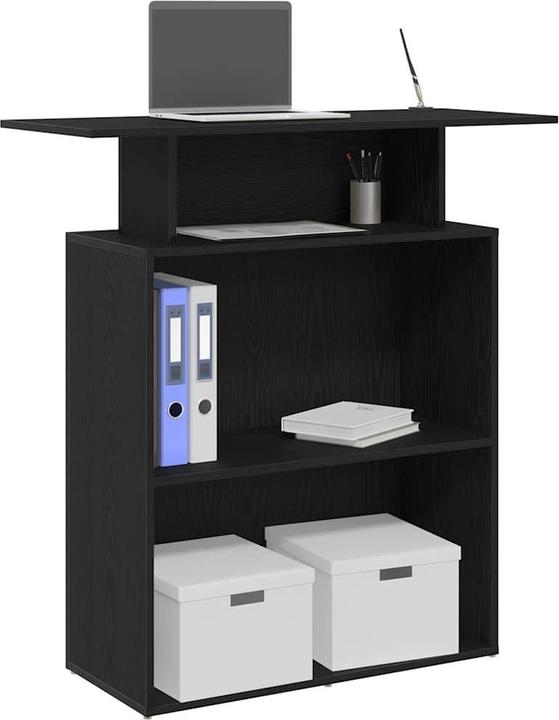 Produktbild vidaXL Empfangstheke Schwarz 100x40x104 cm Holzwerkstoff Empfangstresen