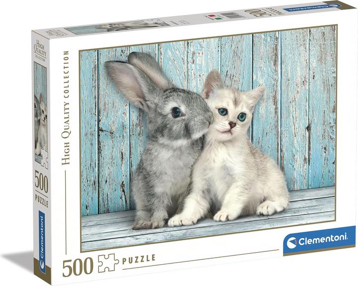 Actual product image Clementoni cat and rabbit (500 pieces)