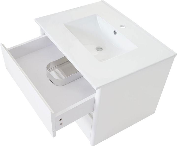 Actual product image Mendler Washbasin + vanity unit HWC-B19, washbasin washbasin bathroom, high gloss 50x80cm - white