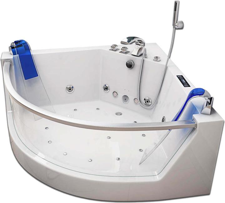 Home Deluxe Whirlpool bath with LED light therapy NAUTICA L - 140x140cm (180 l, 140 cm, 140 cm)