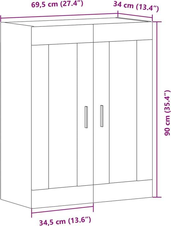 Valeurs nutritives et ingrédients vidaXL Wandschrank (69.50 x 34 x 90 cm)