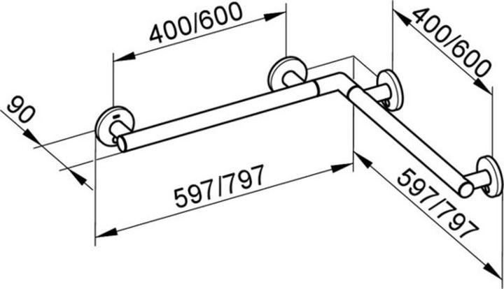 Productafbeelding Keuco Douche/bad leuning PLAN CARE 597/597mm vc