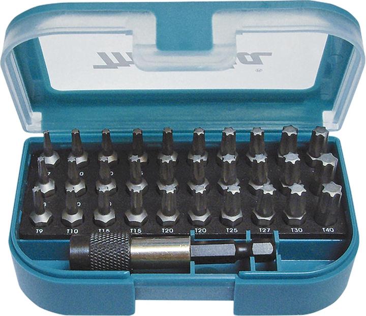 Produktbild Makita P-73352 Bit-Set 31 teilig Innen-TORX (Innensechsrund TX M25, Innensechsrund TX M27, Innensechsrund TX M30, Innensechsrund TX M40, Innensechsrund TX M7, Innensechsrund TX M8, Innensechsrund TX M9, Innensechsrund TX M10, Innensechsrund TX M15, Innensechsrund TX M20)
