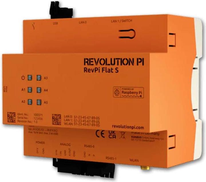 Actual product image Kunbus Revolution Pi by RevPi Flat Rate S 32 GB WiFi-BT PR100371 PLC expansion module