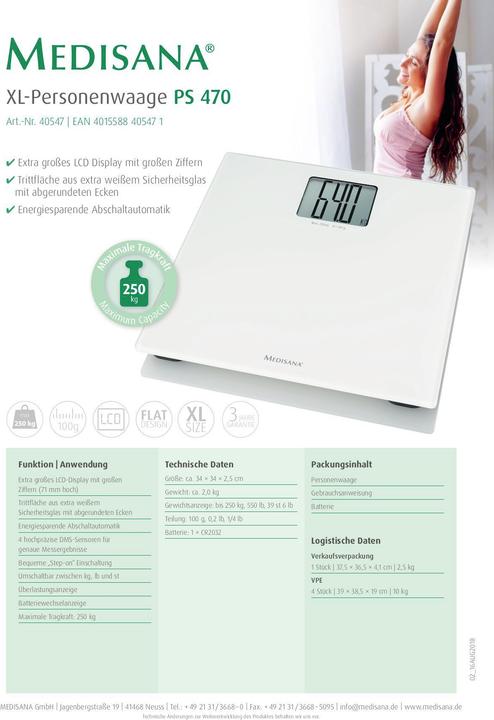 Image du produit Medisana PS470 XL (250 kg)