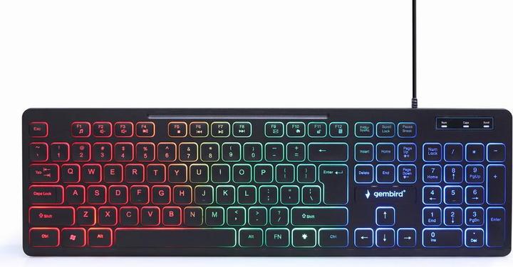 Actual product image Gembird KBS-UML-01 3-in-1 backlight desktop set black US layout KBS-UML-01 (US, Cable)