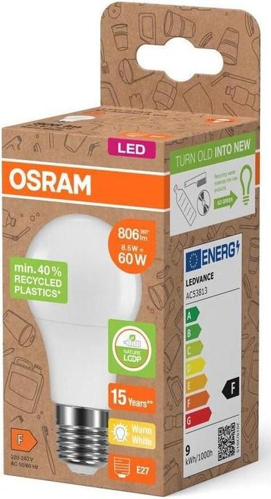 Produktbild Osram LED Pcr Lamps With Classic A (E27, 8.50 W, 806 lm, 1 x, F)