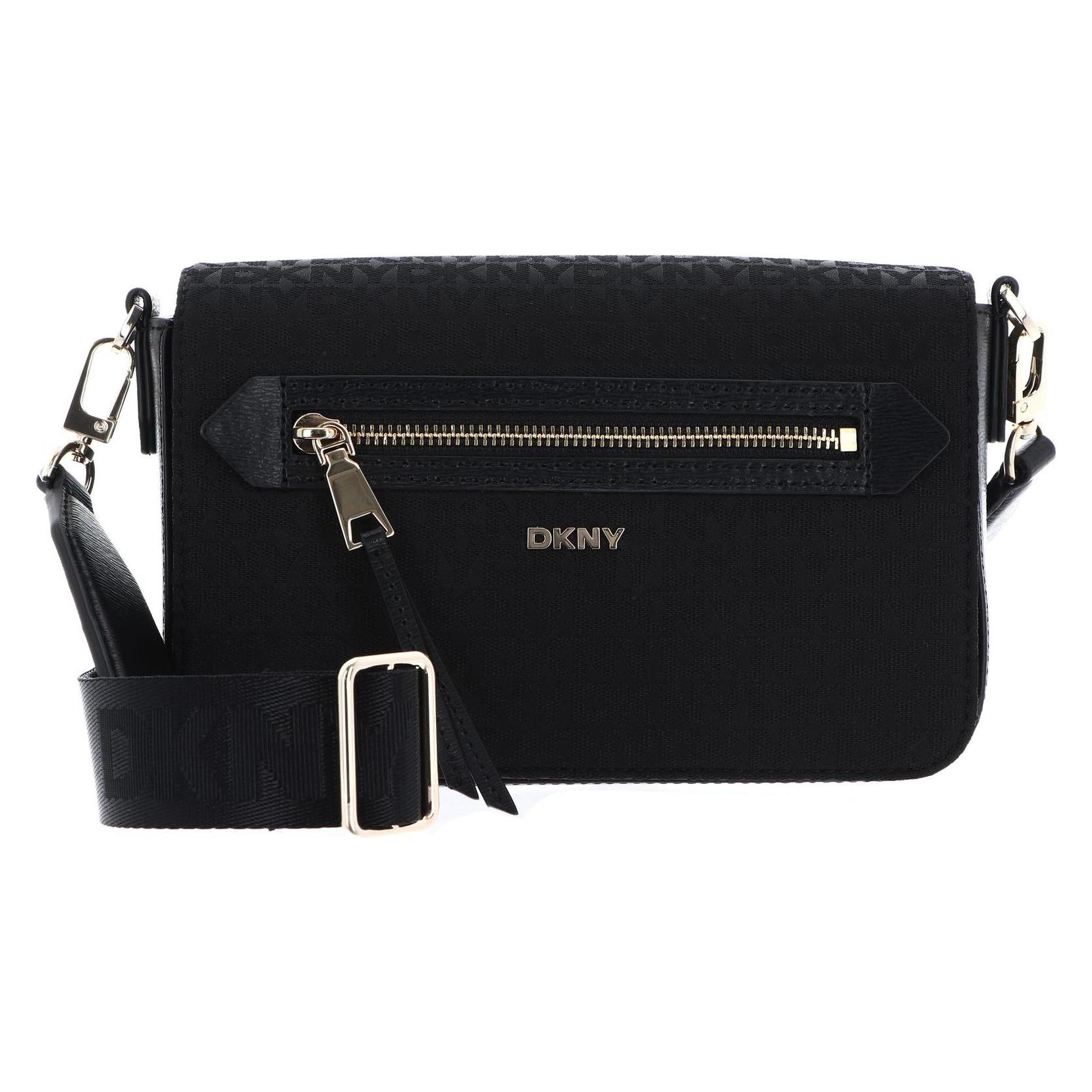 Dkny, Damen, Handtasche, Schoudertas Bryant Ave Flap Crossbody Bag Jet Blk / Blk Zwart, Schwarz