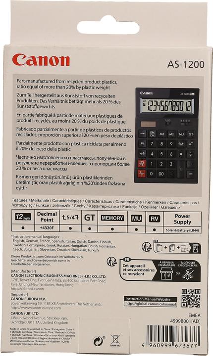 Image du produit Canon As-1200 (Piles, Cellules solaires)