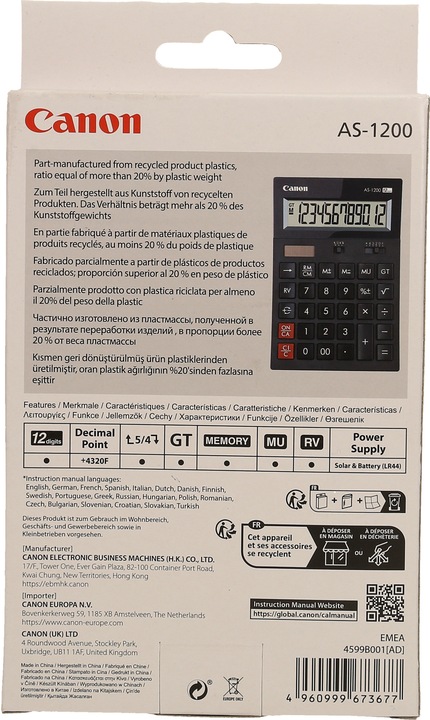 Immagine prodotto Canon As-1200 (Batterie, Celle solari)