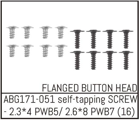 Produktbild Absima Button Head Screw M2.3*4 (8) / M2.6*8 (8)