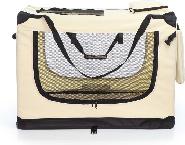 Produktbild Wiltec Fudajo Transportbox XXXL Faltbar Beige 100x69x69cm Hundebox Reisebox Katzenbox (Hund, Faltbar)