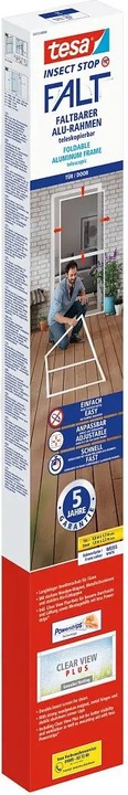 Image du produit tesa Moustiquaire FALT pour portes, cadre en aluminium à taille réglable, pliable (220 x 100 cm)