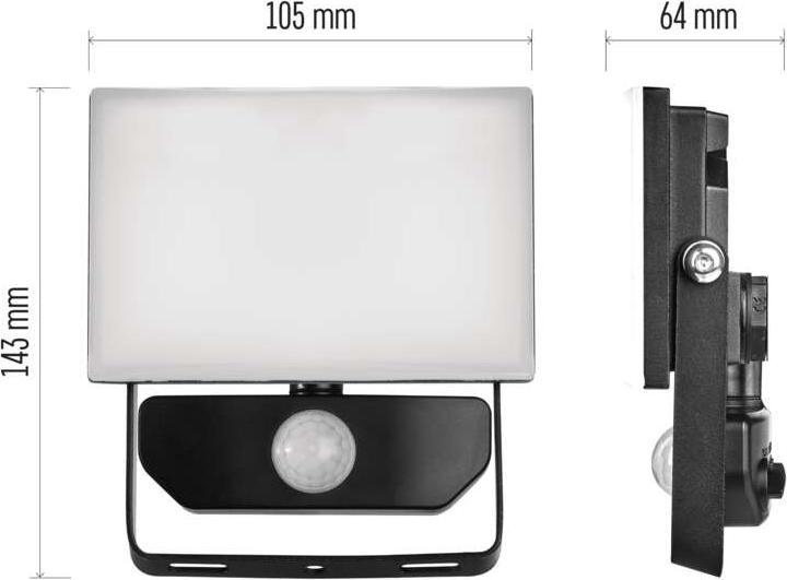 Produktbild Emos LED-Flutlicht TAMBO mit Bewegungssensor, 10 W, 1000 lm, schwarz (1000 lm, IP54)