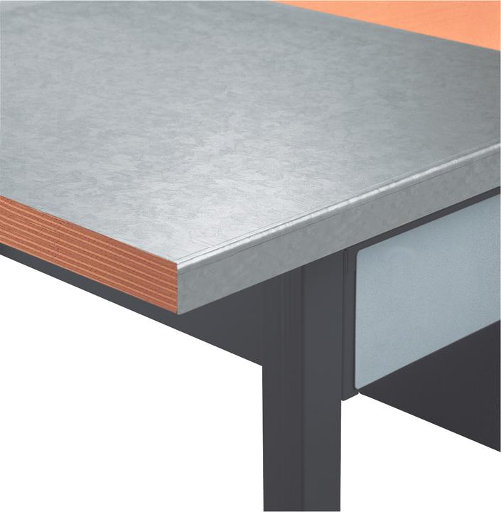 Kraftwerk Plaatstalen afdekplaat 2000 mm voor werkbankblad 40 mm, 17 KG (Metaal)