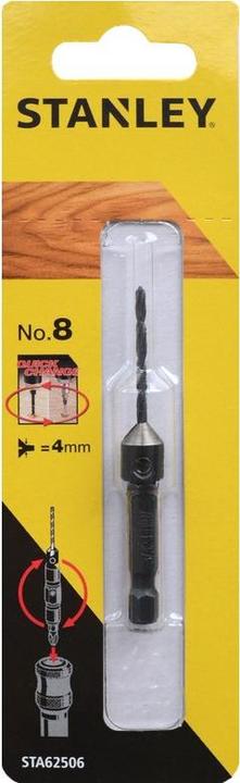 Actual product image Stanley SUPER-LOK centring drill 2.5 mm with depth stop Length 73mm (2.5 millimetres)