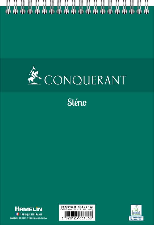 Image du produit 001bloc Bloc sténo, vierge, (L)148 x (H)210 mm (A5, Blanc, Couverture souple)