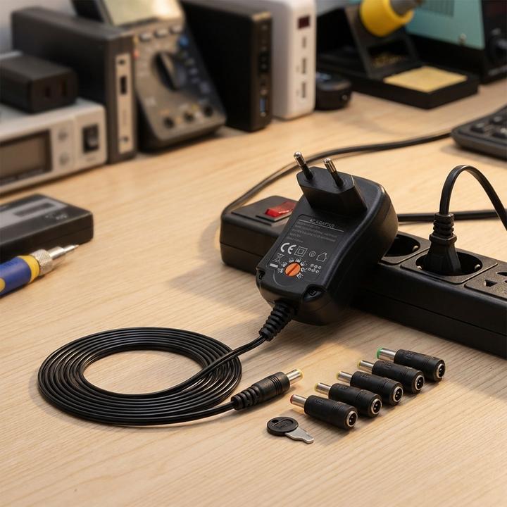 Produktbild Ideoon Universal Netzteil 3-12V 600mA 7,2W inkl. 6 Adapter, Pol-Wender & Schlüssel