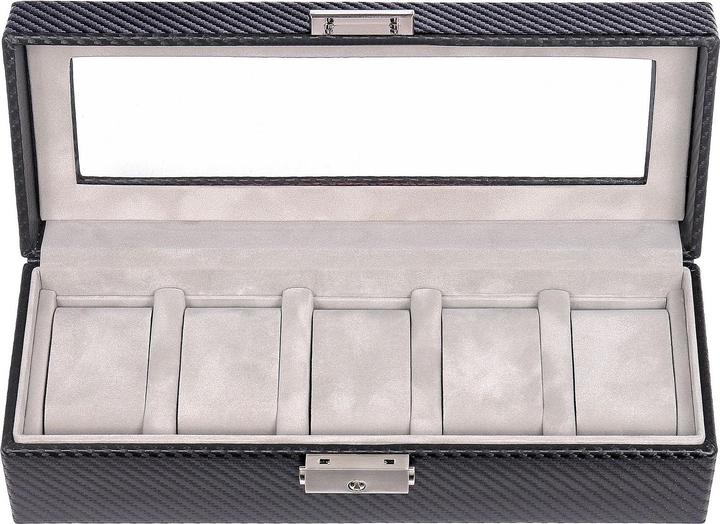 Produktbild Sacher 1115.380421 - Uhrenetui für 5 Uhren carvon schwarz (Leder)